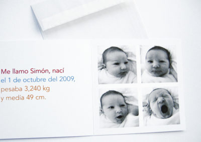 Simon’s birth Card