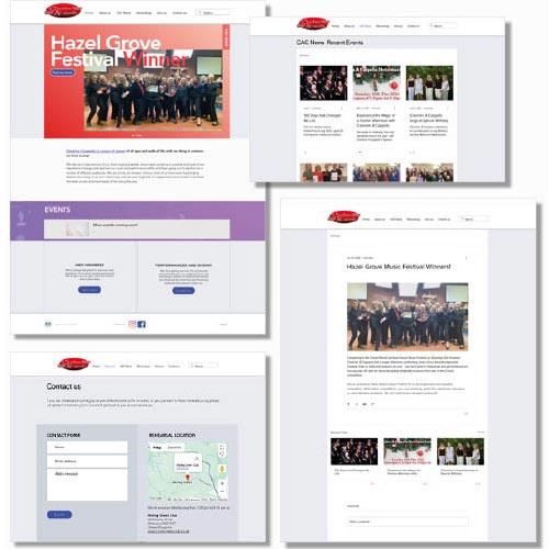Website redesign for Cheshire A Cappella and SEO.