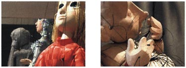 2 close up photos of  Puppets in the Behind the Scenes Exhibiton